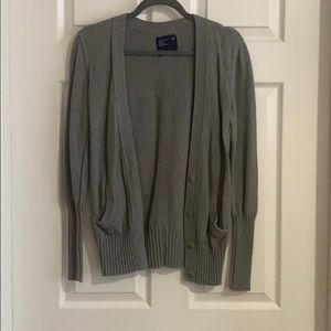Gray American Eagle Campus Cardigan